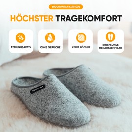 Komforty Slippers for Men and Women, Non-Slip Slippers for Indoor and Outdoor Use, Warm Slippers, gray