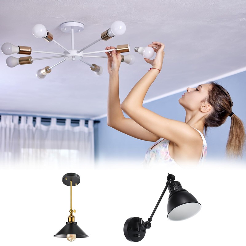 PATIKIL Straight Pipe Lamp Stems Rod Kit, 4Set M10 Carbon