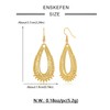 ENSKEFEN Hammered Gold Drop Earrings for Women 14K Gold Plated