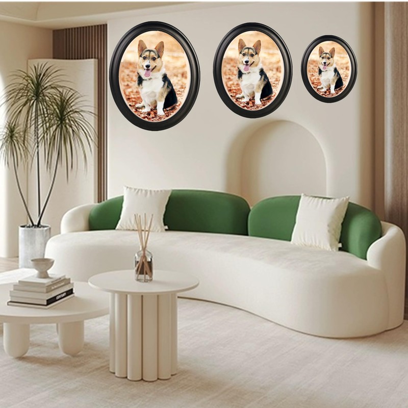 alblinsy Oval Picture Frames,Oval Wood Picture Frame Wooden Wall Hanging