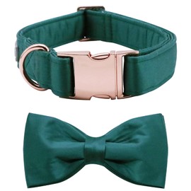 Lionet Paws Dog Collar with Bow Tie - Comfortable Silk Christmas Dog Collar with Removable Bow Tie for XLarge Dogs, Neck 40-66 cm