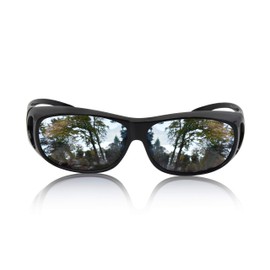Over Glasses Sunglasses Mirrored Large Fitovers Mirror Shades Reflective Silver