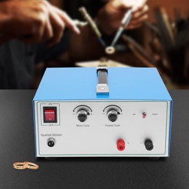 Jewelry Welding Machine, 600W 80A Electric Spot Welder Adjustable Permanent Jewelry Welder kit for Platinum Gold Silver Steel, Mainly Welding the Ring Clasp of Jewelry (Blue)