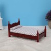 1:12 Doll House Mini Red Wooden Single Bed Furniture Accessory
