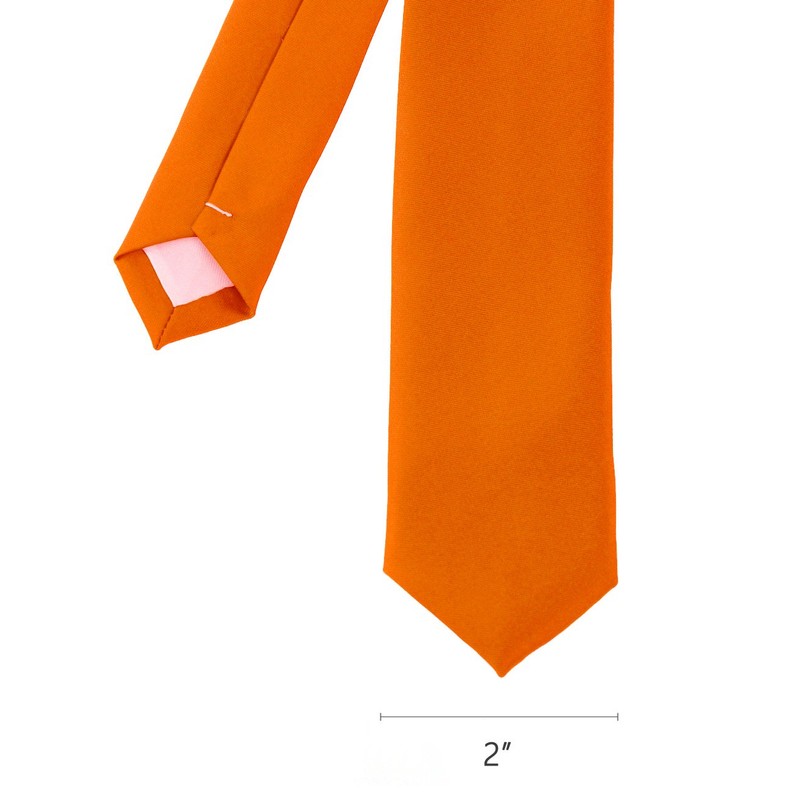 Men's Solid Color 2" Skinny Tie, Orange
