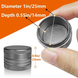 Small Pill Box, Portable Daily Box, Aluminium Alloy Round Container for Pills, Pocket Case (Gray)