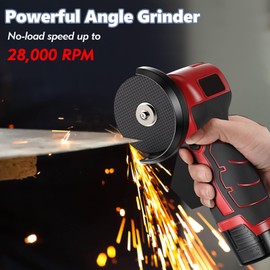 Angle Grinder Tool, 28000RPM Mini Cordless Angle Grinder, 16.8V Power Angle Grinder with Tool-Free Guard, for Metal Wood Cutting, Grinding, Polishing