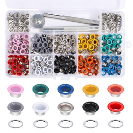 300 Pieces 5mm Multicolor Grommet Kit Metal Eyelets Sets with Installation Tools Suitable for Shoes Clothes Bags Canvas Leather DIY Project Craft (10 Colors)