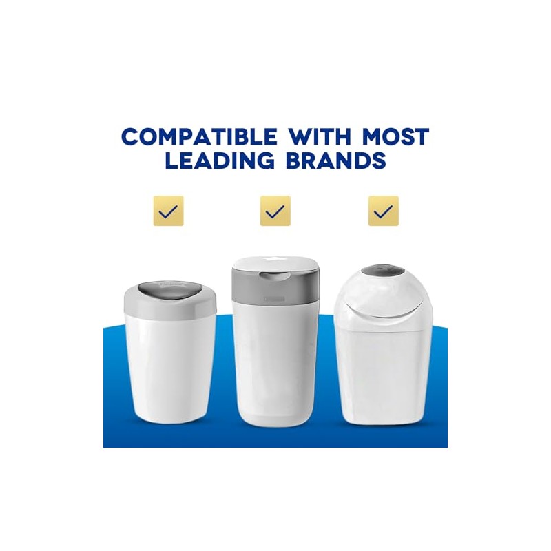 8 Pack Nappy Bin Refills, 10M Extra Long Diaper Pail