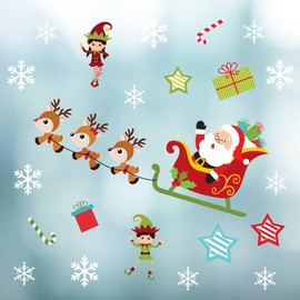 Glitzkind Window Sticker Window Decoration Christmas Santa Claus Santa Claus Santa Claus Christmas Window Sticker Window Sticker Decorative Window Outdoor Children's Room