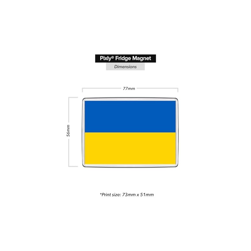 Pixly® Ukraine Flag Fridge Magnet Large Jumbo Size Ukrainian Keepsake