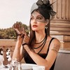 Black Tea Party Hat Gloves Women Fascinators Hats Gloves Pearl