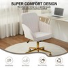 YISHENG Velvet Home Office Chairs with Gold Base Upholstered Tufted