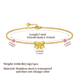 Elegance 11 designs Gold Schleife Armbänder für Frauen Trend, dünnes zierliches Gold süßes Charm Armband wasserdichtes Edelstahl Sommer Schmuck Geschenk für Frauen