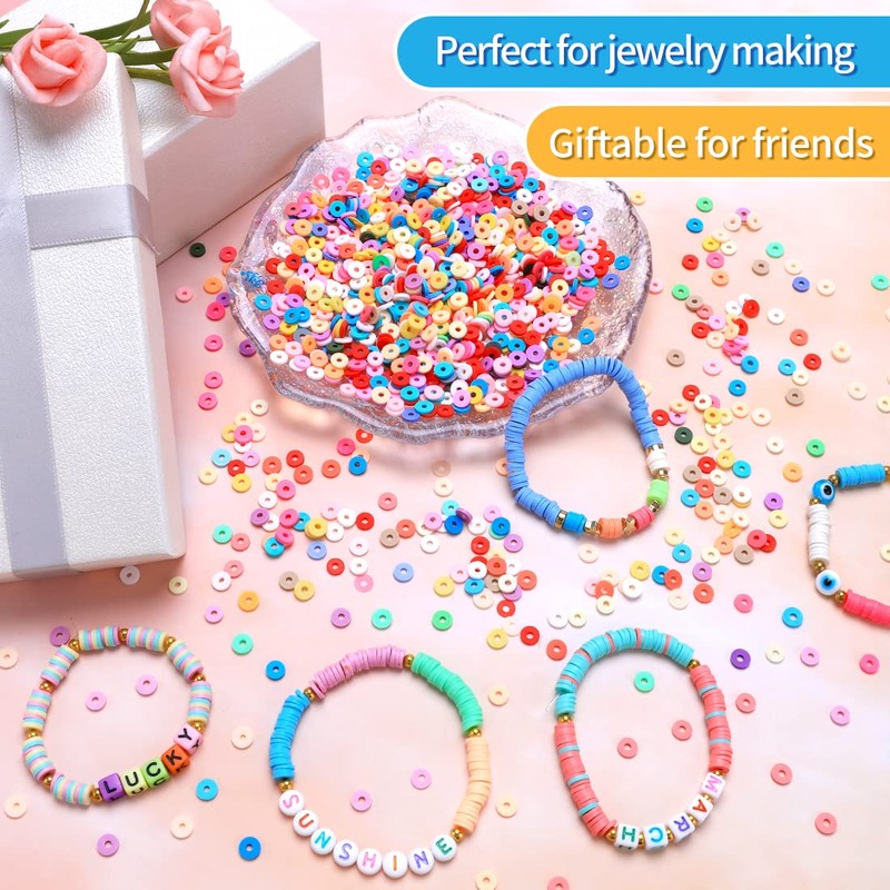 IOOLEEM 2000+pcs Yellow Polymer Beads for Bracelets and Jewelry Crafts