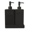 Karisky Soap Dispenser with Tray, 2 Pack Ceramic Dish and