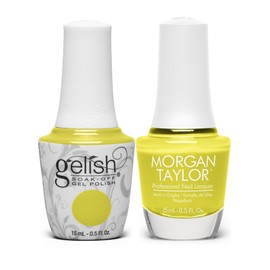Gelish MINI & Morgan Taylor Spring Collection Now & Zen Duo - 15mL Gel & 15mL Lacquer Combo. Long-Lasting, High-Shine Nails. Easy Application, Chip-Resistant, Vibrant Color (Perk Up Buttercup, 2pcs)