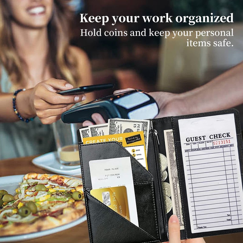 Rossy Server Books for Waitress PU Leather Waiter Book Server