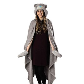 Me To You Bear Hooded Fleece Blanket,Grey