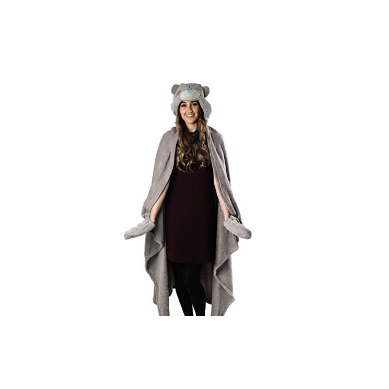 Me To You Bear Hooded Fleece Blanket,Grey