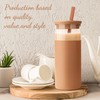 Tronco 20 oz Glass Tumbler with Lids and Straws, Reusable