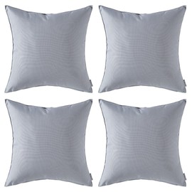 MIULEE Pack of 4 Outdoor Waterproof Throw Pillow Cover Home Décor Pillow Case Decorating Cushion Covers Protectors for Tent Park Bed Sofa Chair Couch Bedroom 40x40cm 16x16inch Light Grey