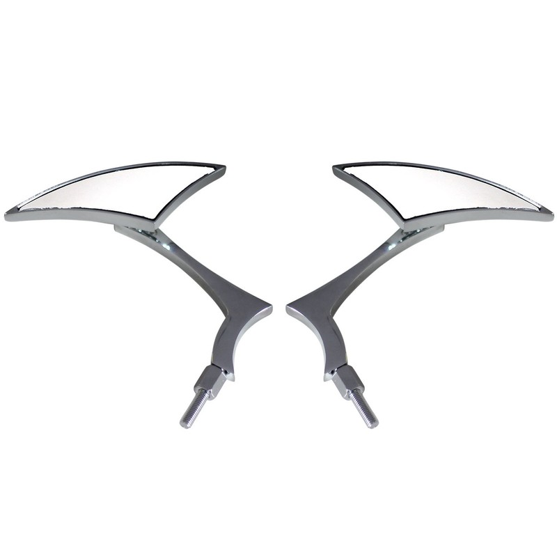 MotorToGo CHROME SPEAR ALUMINUM MINI MIRRORS Compatible for 2010 Honda