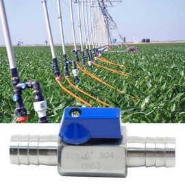 VIKKSAER 5/8” Hose ID Barb Mini Ball Valve, 304 Stainless Steel Shut Off Valve, for Water Fuel Drip Aquariums