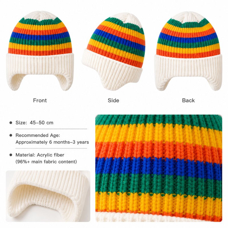 Baby Winter Knit Hat for Cold Weather – Cute Rainbow
