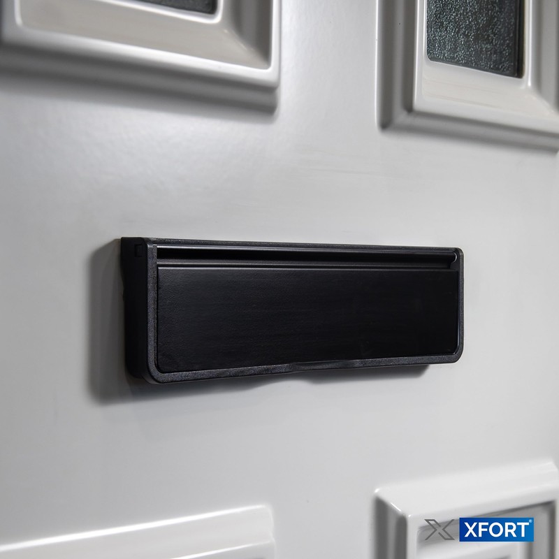 Xfort MailPlate Luxe 12" Letterplate Matt Black, Premium Draught Proof