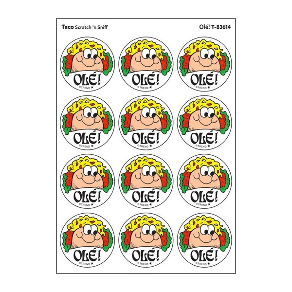Olé!/Taco Scent Retro Stinky Stickers by Trend; 24 Seals/Pack -