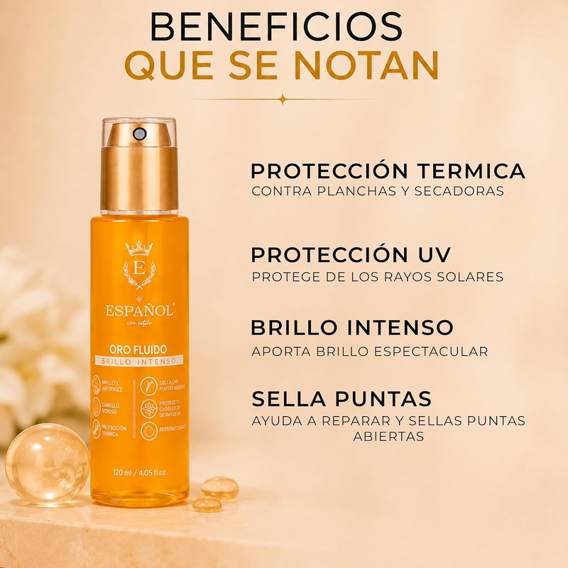 protector de calor para cabello oro fluido 40 ml