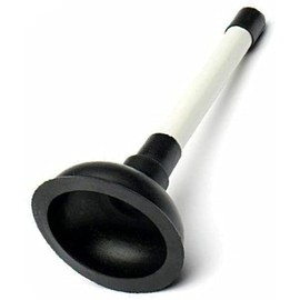 100mm (4 inch) Sink Plunger with 225mm (9 inch) Plastic Handle Diameter, White/Black