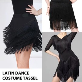 10 m Fringe Trim, 30 cm Fringe Border, Fringe Cut for Latin Dress, Fringe Trim for DIY Stage Clothing, Tassels Decorative Ribbon Fringe Ribbon Trimming, Dance Fringe for Sewing (E)