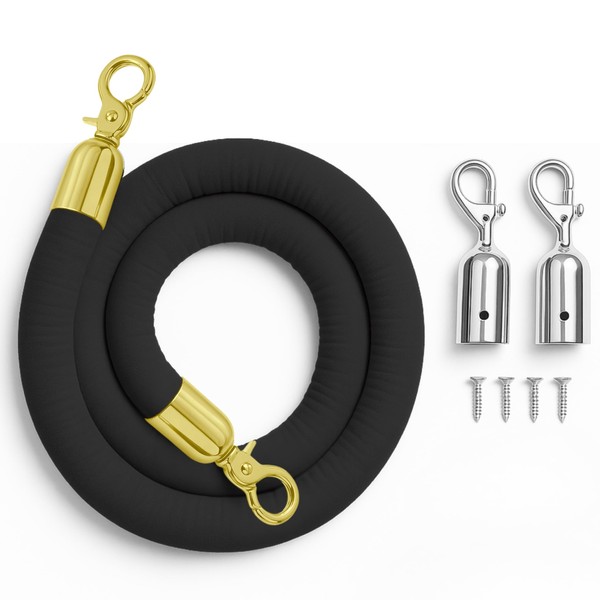 VIP Black Velvet Rope 6,5FT – Black Rope 6,5FT with