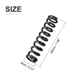 DTGN 1.2x8x35mm(DxODxL) Compression Spring - 20Pack - Good for Machinery - Spring Steel Extension Spring - Black