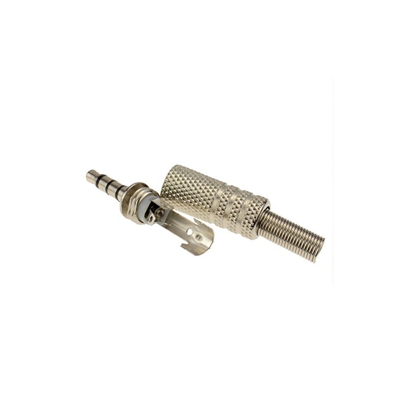 kenable 3.5mm 4 Pole METAL Solder Jack Plug For Audio