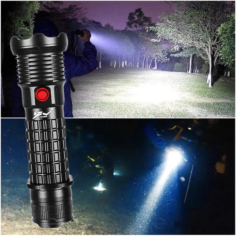 Packetman Underwater Flashlight Professional Diving Light LED Waterproof Dive Scuba
