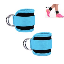 JGR SELECT Ankle Straps Gym Pulleys - Pack of 2 Ankle Support for Padded Pulley with Velcro Fastening - Ankle Strap Gym Accessories - Unisex (Blue)