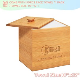 Ditoi Disposable Face Towels Home Use Single-use Towelette:_Box with Cover (wooden handle)