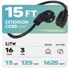 EP Cable de extensión de enchufe plano de 15 pies,