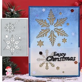 Merry Christmas Snowflake Frame Greeting Card Metal Die Cuts,Sunflower Flower Leaf Cutting Dies Cut Stencils DIY Scrapbooking Decorative Embossing Paper Scrapbooking Card Making