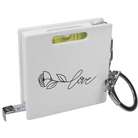 'Rose Love Text' Keyring Tape Measure/Spirit Level Tool (KM00041696)