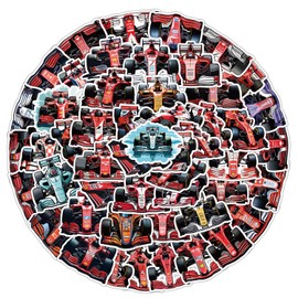 Pack of 50 Racing Stickers Pack Racing Car Sticker Set Waterproof Vinyl Sticker for Laptop Children Cars Motorcycle Bicycle Skateboard Luggage Suitcase Computer Sticker Graffiti Decal