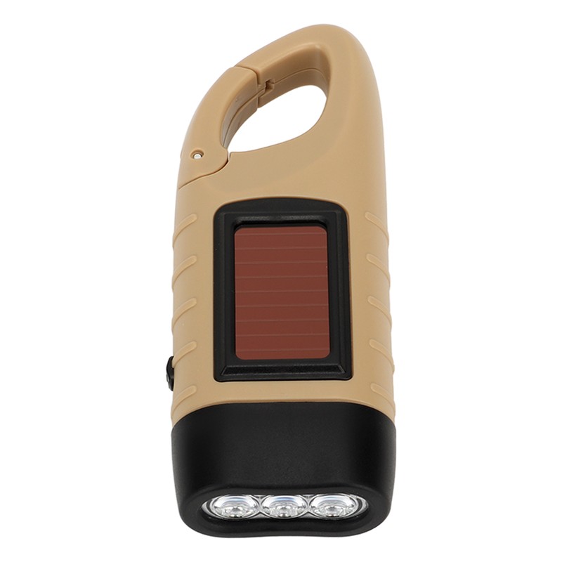 Hand Crank Solar Powered Flashlight Emergency Rechargeable LED Flashlight Self