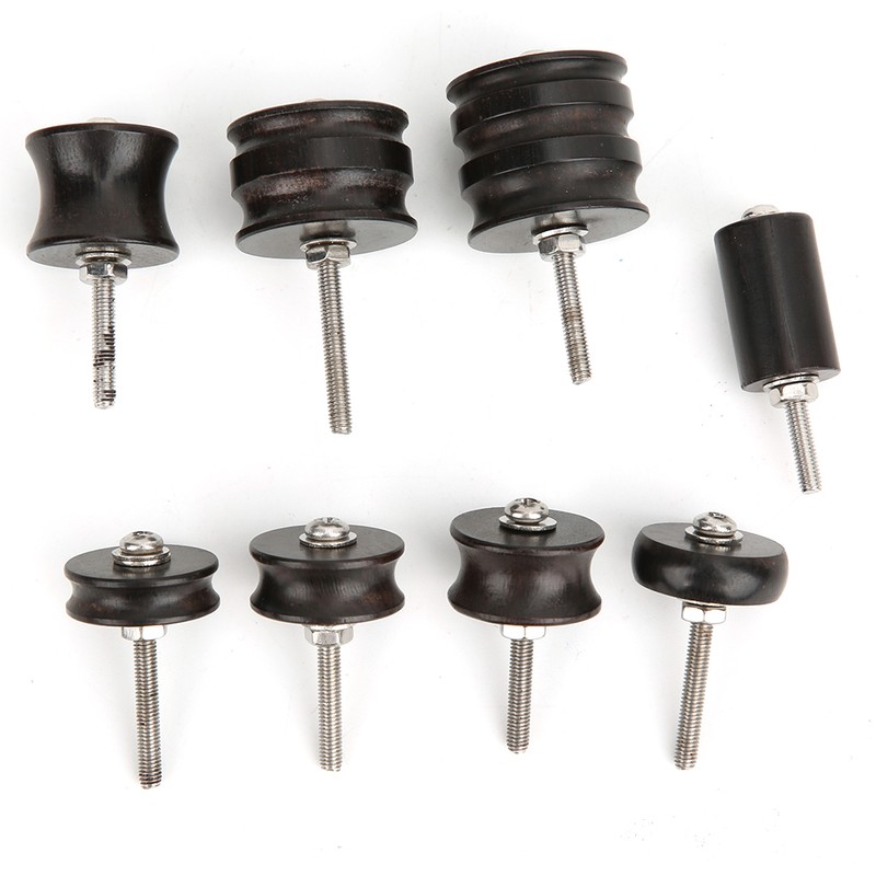 8Pcs Electric Polished Rod Black Sandalwood DIY Hand Made Leather
