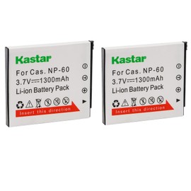 Kastar Battery (2-Pack) for Cas NP-60 NP60 CNP60 and Cas Exilim EX-FS10 EX-S10 EX-S12 EX-Z9 EX-Z19 EX-Z20 EX-Z21 EX-Z25 EX-Z29 EX-Z80 EX-Z85 EX-Z90 Digital Cameras
