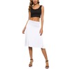EXCHIC Women's Elastic Waist Plain A-Line Yoga Skirt - White,