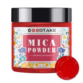 GOODTAKE Red Mica Powder – Mica Powder for Resin, Candle Making, Soap Making – Mica Pigment Powder – Soap Making Dye – for Nail Polish, Eye Shadow, Slime Mica Powders (Red, 4 oz)