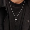 LUXEJEW Silver Cross Necklace for Men, Stainless Steel Rope Chain